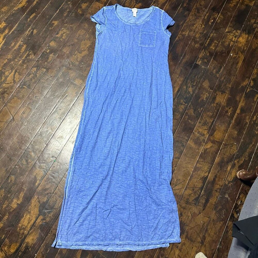 Chico’s blue heathered resortwear 1/8-10 maxi dress